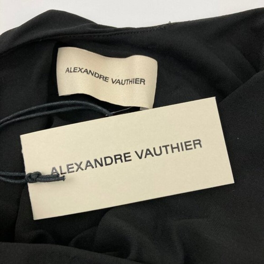 NWT Alexandre Vauthier Draped Halter Jersey Dress Size 36 Black Asymmetric - Picture 10 of 14